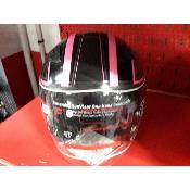 CASQUE JET TRENDY T-404 ROSE/NOIR TS