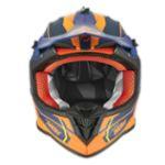 CASQUE CROSS NOX N633 RE-VOLT1 BLEUMARINE MAT / ORANGE