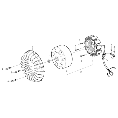 Altérnateur ou stator DAELIM S2 Carbu