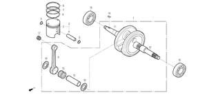 Vilbrequin et piston DAELIM S-FIVE Sport