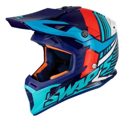 Casque SWAPS Cross BLUR S818 - Rouge / Bleu Brillant