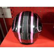 CASQUE JET TRENDY T-404 ROSE/NOIR TS