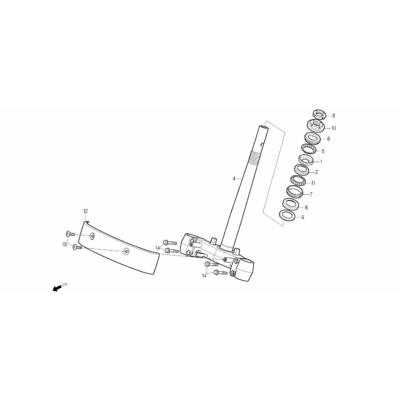 Té de fourche DAELIM 125 BBONE