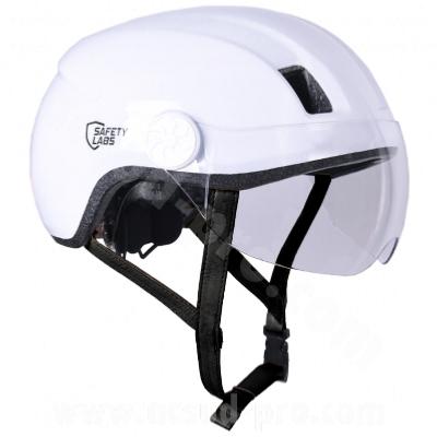 CASQUE VELO ADULTE SAFETY LABS  AVEC ECLAIRAGE LED INTEGREE T.L (57-61CM)