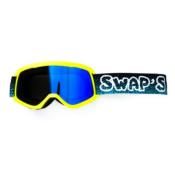 Lunettes Cross BUBBLE KID - JAUNE FLUO - Bandeau BLEU - Ecran Iridium Bleu