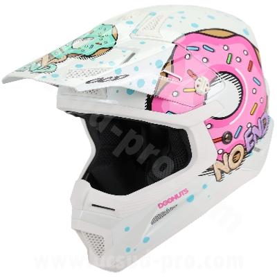 CASQUE CROSS ENFANT DONUTS NOEND BLANC YXL ( 53CM ) 