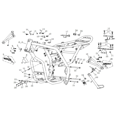 Cadre repose pied ou béquille ORCAL 125 NK01