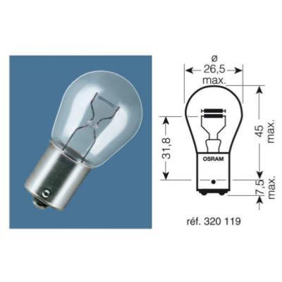 Ampoule Stop 2 fils - 12V 21/5W Bay15d