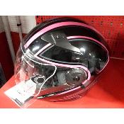 CASQUE JET TRENDY T-404 ROSE/NOIR TS