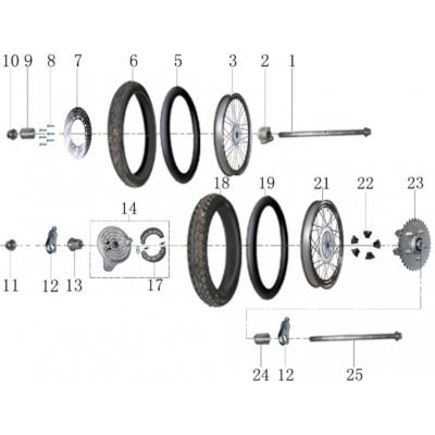 Roue AV et AR 400 MASH 2014-2015