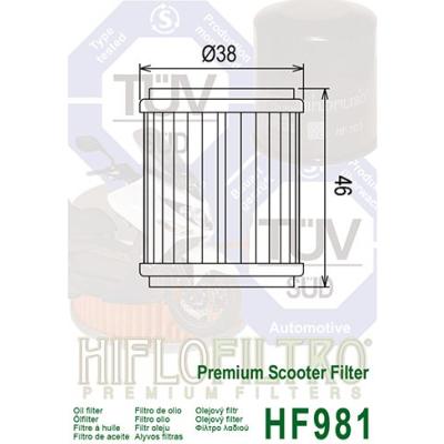 Filtre à huile Hiflofiltro HF981