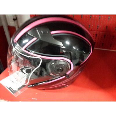 CASQUE JET TRENDY T-404 ROSE/NOIR TS