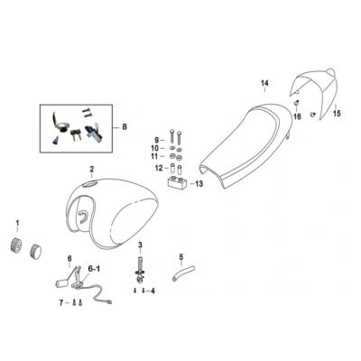 Réservoir, selle ou kit serrure MASH DIRT 50 