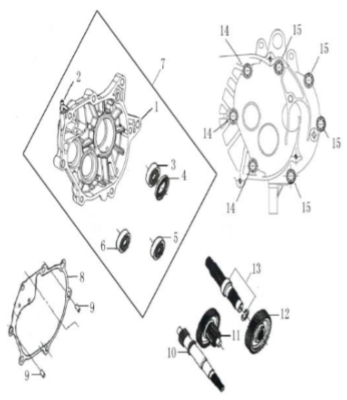 Carter de transmission 125 BESBI NEW MODEL 