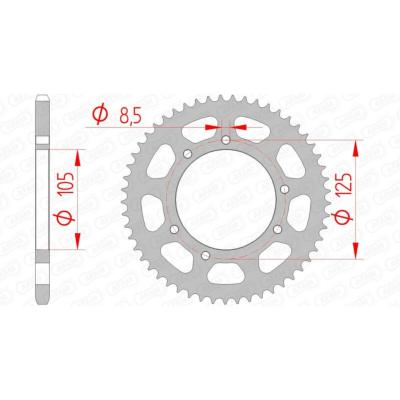 Couronne AFAM acier standard 47103 - 420 - DERBI / RIEJU / YAMAHA