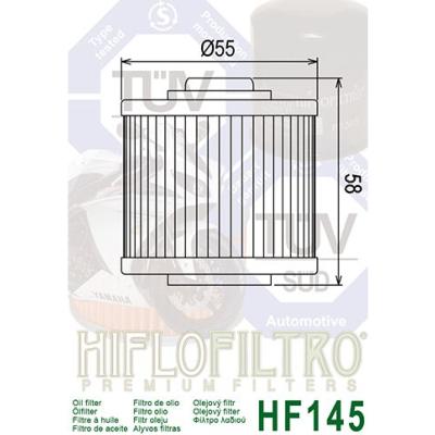 Filtre à huile Hiflofiltro HF145 