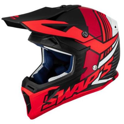 Casque SWAPS Cross BLUR S818 - Noir/Rouge Mat 