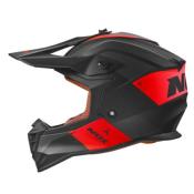 CASQUE CROSS NOX N633 ADN NOIR MAT / ROUGE T55-56 S