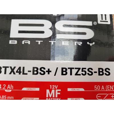 Batterie BS BATTERY sans entretien SANS pack acide - BTX4L+ / BTZ5S - 321791