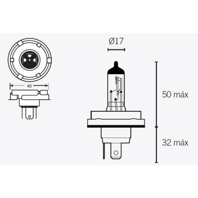 320093 - Ampoule V PARTS H5 12V/60/55W culot P45t